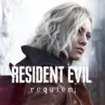 Portada estándar de Resident Evil Requiem, con Grace Ashcroft de perfil bajo una atmósfera fría y nevada, junto al logo del juego.